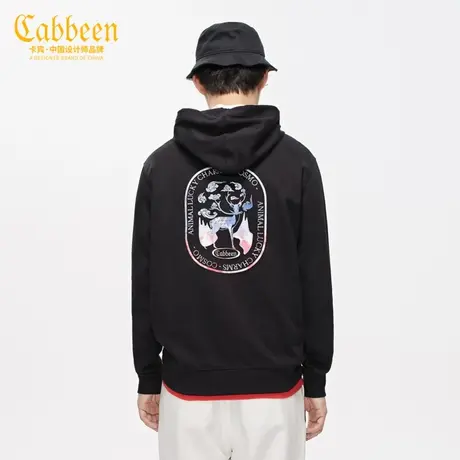 【清仓2件159元】卡宾渐变小鹿连帽长袖卫衣新款刺绣潮流宽松上衣图片