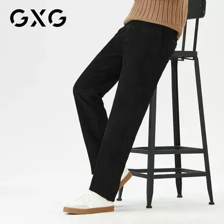 【新款】GXG冬季经典条纹时尚简约男士直筒休闲长裤图片
