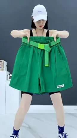 克莱因蓝短裤女夏季五分高腰宽松ins潮薄款2023年新款运动休闲裤图片