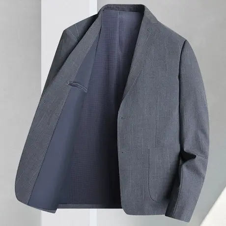 灰色男士休闲西服春季新款韩版修身青年时尚潮流小西装男上衣外套商品大图