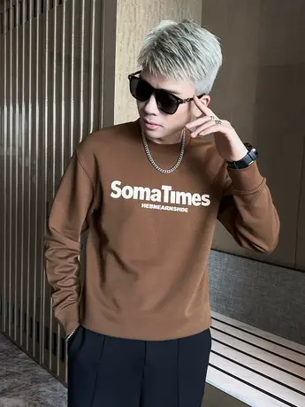 2023新款男卫衣字母印花套头休闲男生重磅卫衣百搭上衣潮流衣服男图片