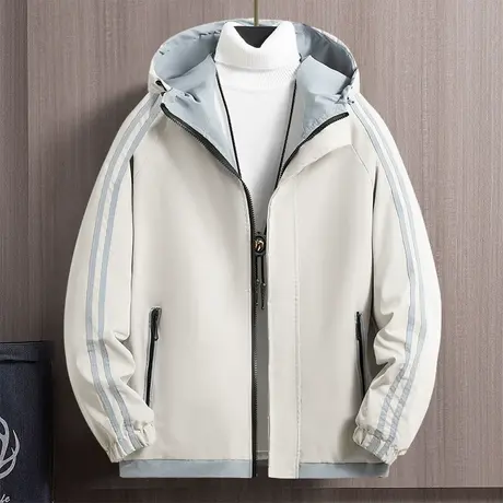 冲锋衣外套男春秋款潮牌痞帅炸街连帽休闲夹克正反两穿男士外衣服商品大图