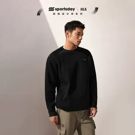 HLA/海澜之家sportsday荣耀马术运动卫衣2023秋新立体小标长袖男商品大图