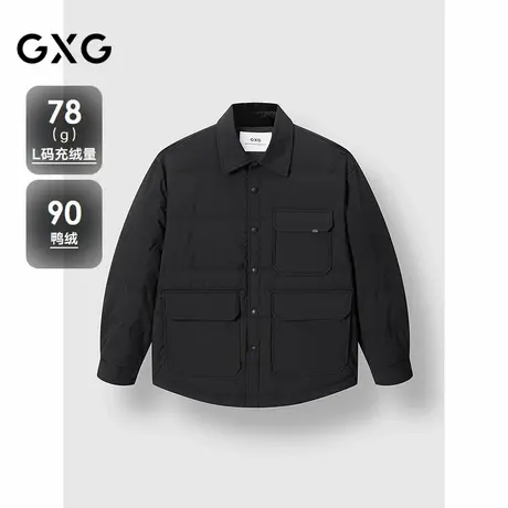 GXG男装 大口袋衬衫式轻薄羽绒外套通勤保暖 24冬季品商品大图