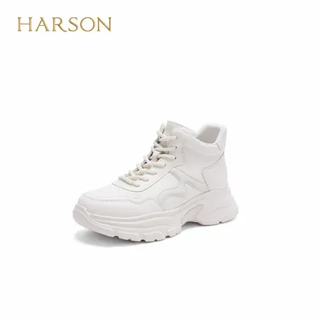 哈森时尚舒适老爹鞋高帮鞋户外运动休闲女鞋2025冬新品HWCA250108商品大图