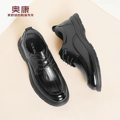 奥康 男鞋2026春季新款商务正装德比鞋透气舒适男士真皮皮鞋L商品大图
