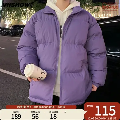 VIISHOW立领休闲棉衣男冬季2023宽松加厚棉服oversize潮短款外套商品大图