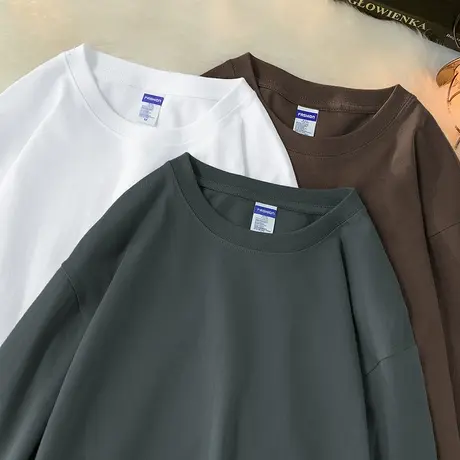 260g美式重磅纯棉t恤男长袖秋冬潮流内搭打底衫全棉秋衣小衫圆领商品大图