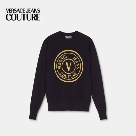 【限时优惠】VERSACE JEANS COUTURE 男士V-Emblem针织羊毛套头衫商品大图