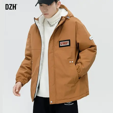 男士棕色冲锋衣外套男冬棉服男款美式保暖加厚棉衣2023新款防风衣商品大图