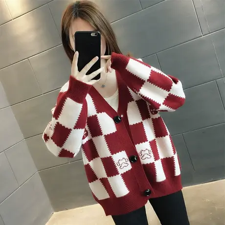 开衫毛衣女设计感小众宽松洋气针织衫外套春款女装2023年新款上衣商品大图