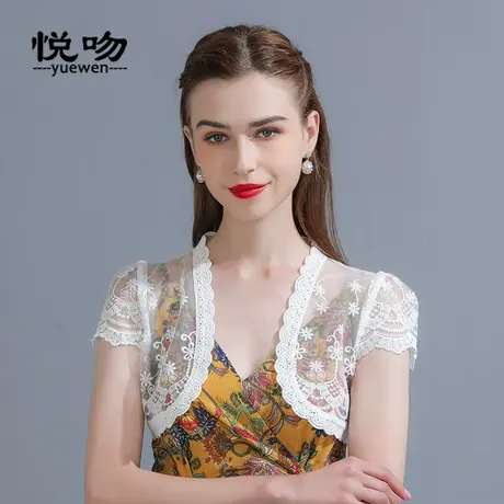 蕾丝小坎肩女夏短款开衫裙子外搭薄2024新款小披肩上衣百搭短外套商品大图