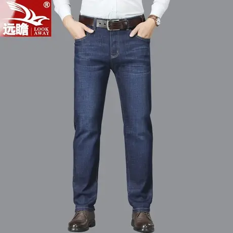 秋季新款2022年厚款男士牛仔裤男蓝色宽松直筒商务休闲长裤子春秋图片