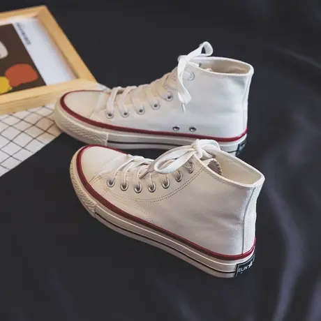 高帮帆布鞋女ins学生韩版原宿ulzzang2020新款百搭1970s港风板鞋图片