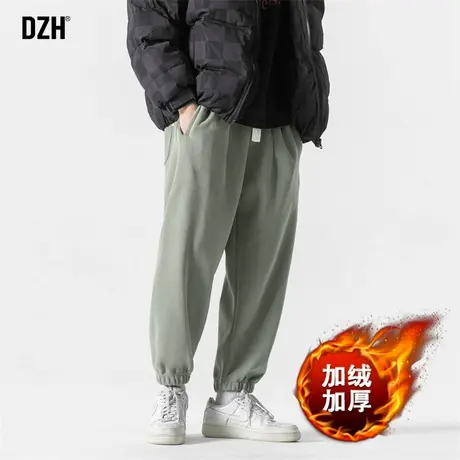 男士加绒休闲裤男冬季潮牌摇粒绒裤子男款2024新款冬装保暖束脚裤商品大图