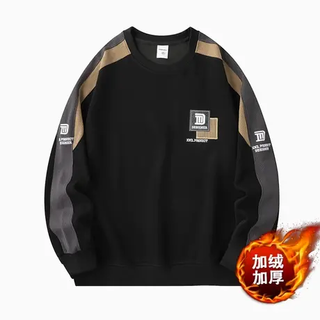 圆领卫衣男春秋季2023新款潮牌加绒加厚秋冬款男士无帽长袖打底衫商品大图