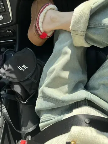 超模腿既视感！秋冬复古牛仔裤女高腰显瘦垂感加绒加厚直筒阔腿裤图片