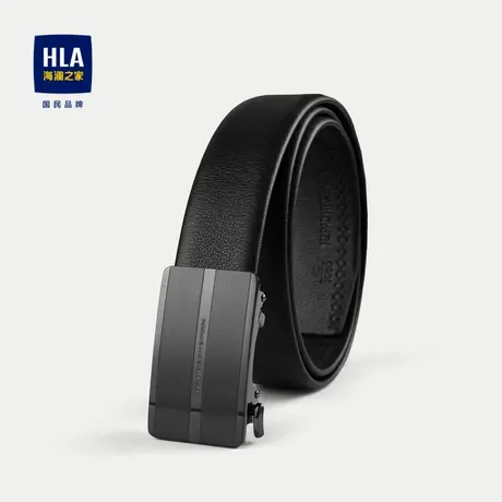 HLA/海澜之家商务大气自动扣皮带2024新款压花工艺头层牛皮腰带男商品大图