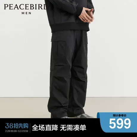 【商场同款】太平鸟男装直筒伞兵裤23冬季新款工装裤 B2GLD4344商品大图