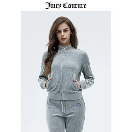 Juicy Couture橘滋外套女春季新款美式运动休闲天鹅绒立领夹克潮商品大图