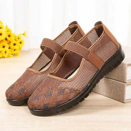 老北京布鞋女夏季镂空奶奶鞋网面透气老年人凉鞋薄款老太太休闲鞋商品大图