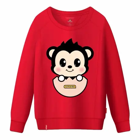 Ohlyah品牌春秋装卡通加绒卫衣圆领男女宽松潮牌学生长袖大码外套商品大图