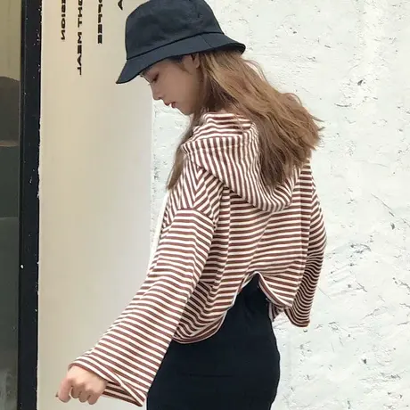 松松垮垮连帽卫衣女春秋2023新款韩版宽松嘻哈风hiphop长袖外套女图片