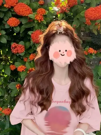 粉色纯棉短袖t恤女小众设计感夏季美式复古宽松半袖上衣oversize图片