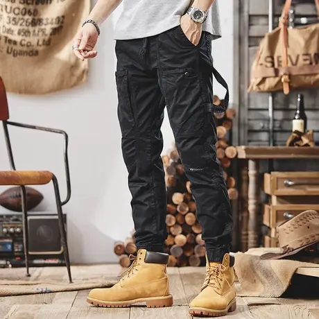 Modi Nick/摩帝尼克男士工装长裤修身直筒纯棉潮流休闲裤裤子男款商品大图