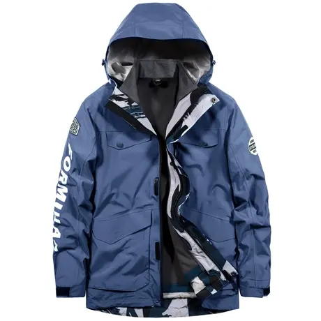 VIP秋冬季冲锋衣男潮牌三合一可拆卸登山服抓绒夹克外套连帽风衣商品大图