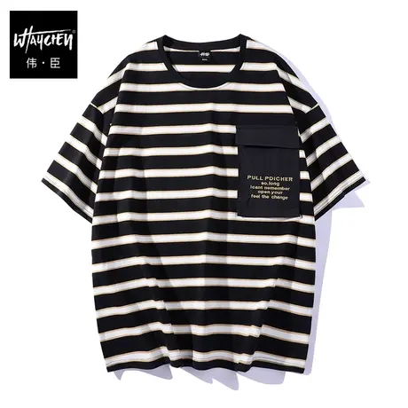 伟臣夏季男士大码男装短袖T恤胖子加肥加大宽松半袖纯棉圆领体恤商品大图