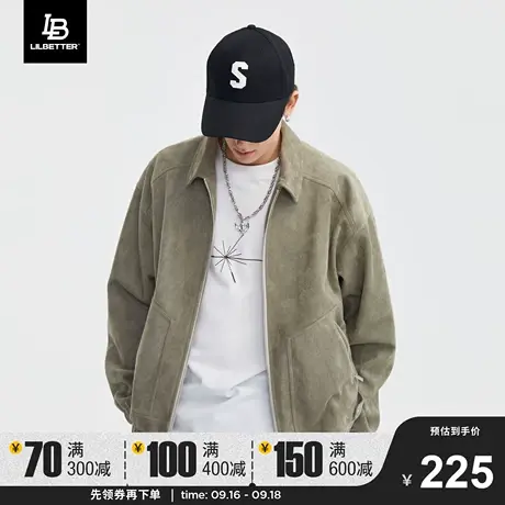 Lilbetter仿麂皮外套男秋季新款翻领衣服工装褂子美拉德穿搭夹克商品大图
