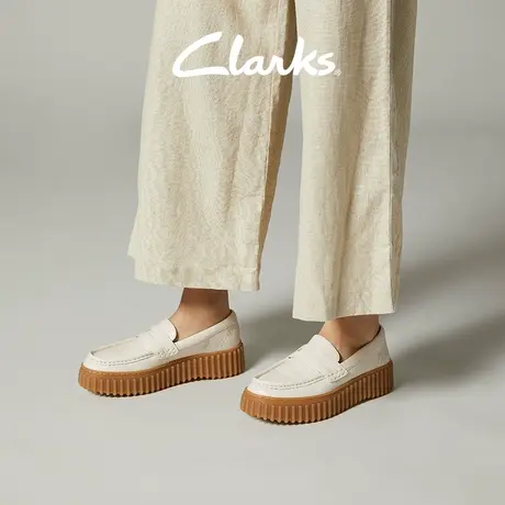 Clarks其乐女鞋TorhillPenny饼干鞋春季休闲一脚蹬牛皮厚底乐福鞋图片