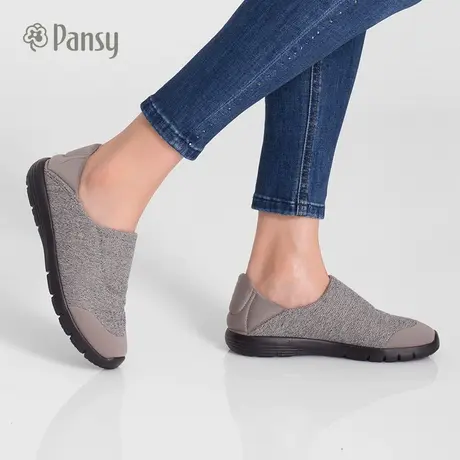 Pansy日系女鞋一脚蹬乐福鞋中老年鞋防滑软底妈妈鞋拇指外翻商品大图