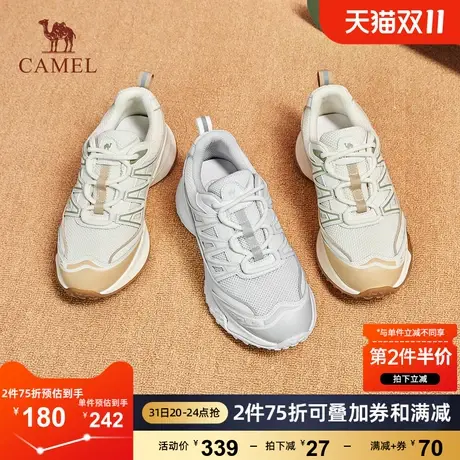 骆驼女鞋2023夏秋季新款透气百搭厚底老爹鞋轻便增高休闲鞋女商品大图
