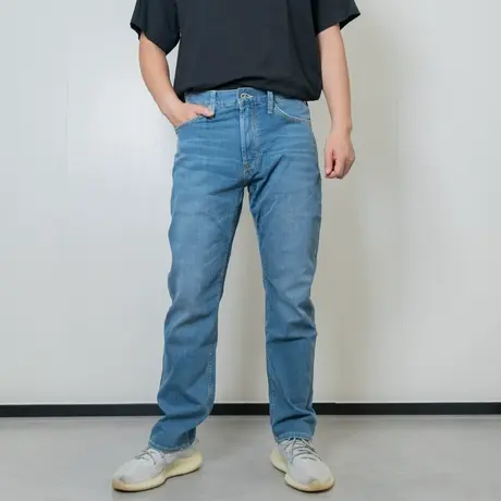 Lee22春夏新款741舒适中腰直角蓝色男牛仔裤LMB1007413HN-0518图片