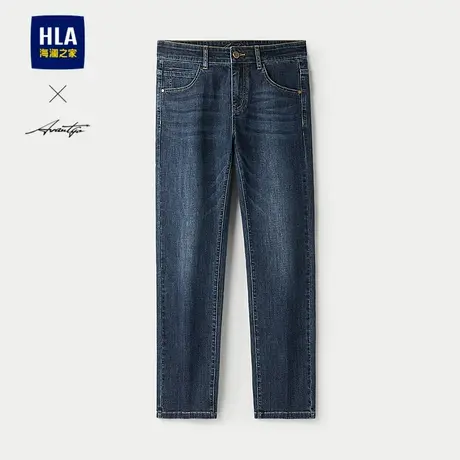 HLA/海澜之家轻商务时尚系列牛仔裤2025春秋新款五袋款直筒裤子男图片
