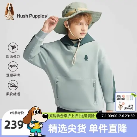 暇步士童装男童连帽卫衣春秋装新款中大童休闲套头衫儿童宽松上衣图片