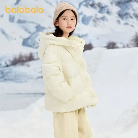 巴拉巴拉女童羽绒服冬季2025新款童装中大童连帽外套商品大图