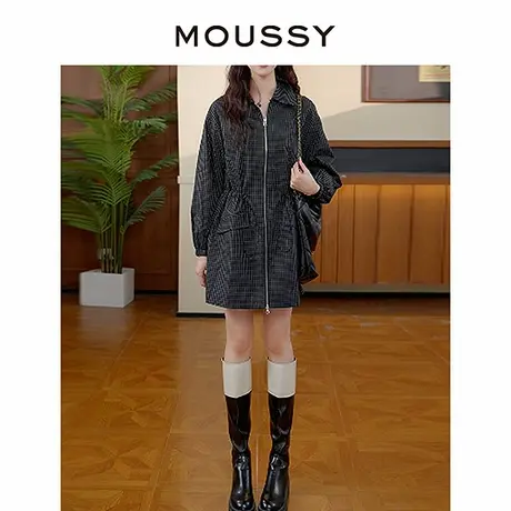 MOUSSY 2025秋季新品文艺风复古格纹双拉链夹克外套028IAC30-1054商品大图