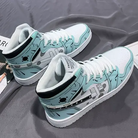 aj高帮鞋男韩版潮流空军一号板鞋青少年中学生运动鞋子小码38春秋图片