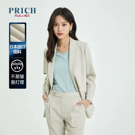 【直播专享】PRICH西装小众休闲双排扣进口面料职场外套女商品大图