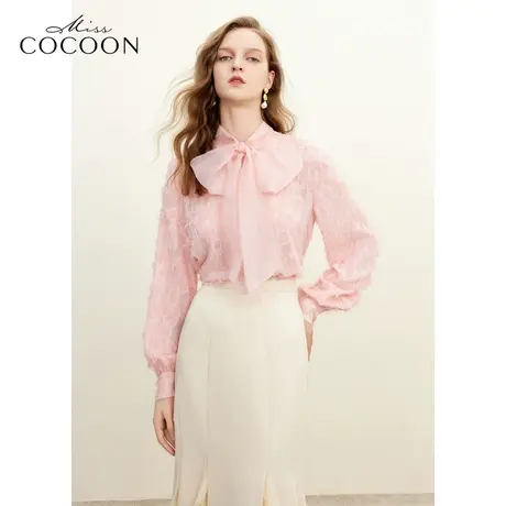 MISSCOCOON千金玛德琳气质衬衫2023秋装新款女浪漫蝴蝶结衬衫商品大图