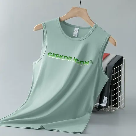 莫代尔背心男夏季薄款冰丝凉感篮球跨栏坎肩运动健身速干无袖t恤商品大图