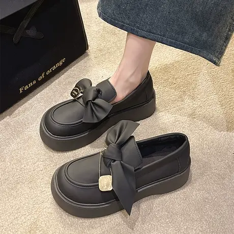 2023年新款英伦风小皮鞋女春秋百搭jk制服护士松糕厚底玛丽珍单鞋商品大图