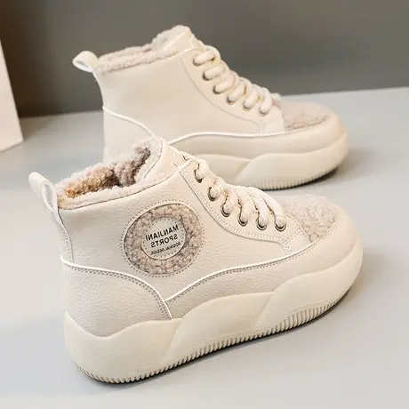 雪地靴女冬季2023新款加绒加厚东北棉鞋皮毛一体时尚防寒保暖女鞋商品大图