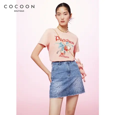 商场同款2023春新款联名IP系列水墨画图趣味随性T恤女商品大图