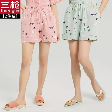 【2条装】三枪家居裤女夏季薄款休闲纯棉外穿睡裤商品大图