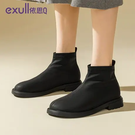 exull/依思Q马丁靴女秋冬季2023年新款韩系瘦瘦靴短靴切尔西靴子商品大图