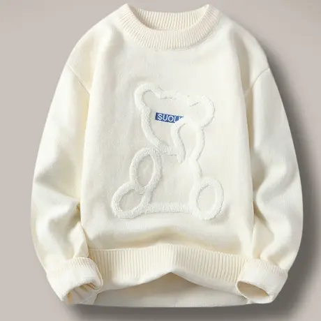 秋冬季男士毛衣保暖加绒加厚款打底针织衫青少年学生新款羊毛衫商品大图